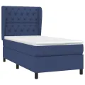 cadre de lit avec matelas Bleu 80x200 cm Tissu