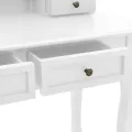 Ensemble de coiffeuse et tabouret Blanc 100x40x146 cm Paulownia