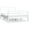 Cadre de lit Blanc Bois de pin massif 120x190 cm Petit Double
