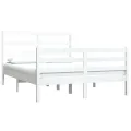 Cadre de lit Blanc Bois de pin massif 120x190 cm Petit Double