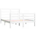 Cadre de lit Blanc Bois de pin massif 120x190 cm Petit Double