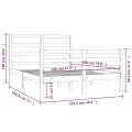 Cadre de lit Blanc Bois de pin massif 120x190 cm Petit Double