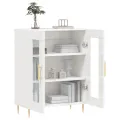 Buffet Blanc brillant 69,5x34x90 cm Bois d'ingénierie
