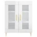 Buffet Blanc brillant 69,5x34x90 cm Bois d'ingénierie