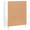 Buffet Blanc brillant 69,5x34x90 cm Bois d'ingénierie