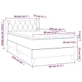 cadre de lit et matelas Noir 80x200 cm Velours