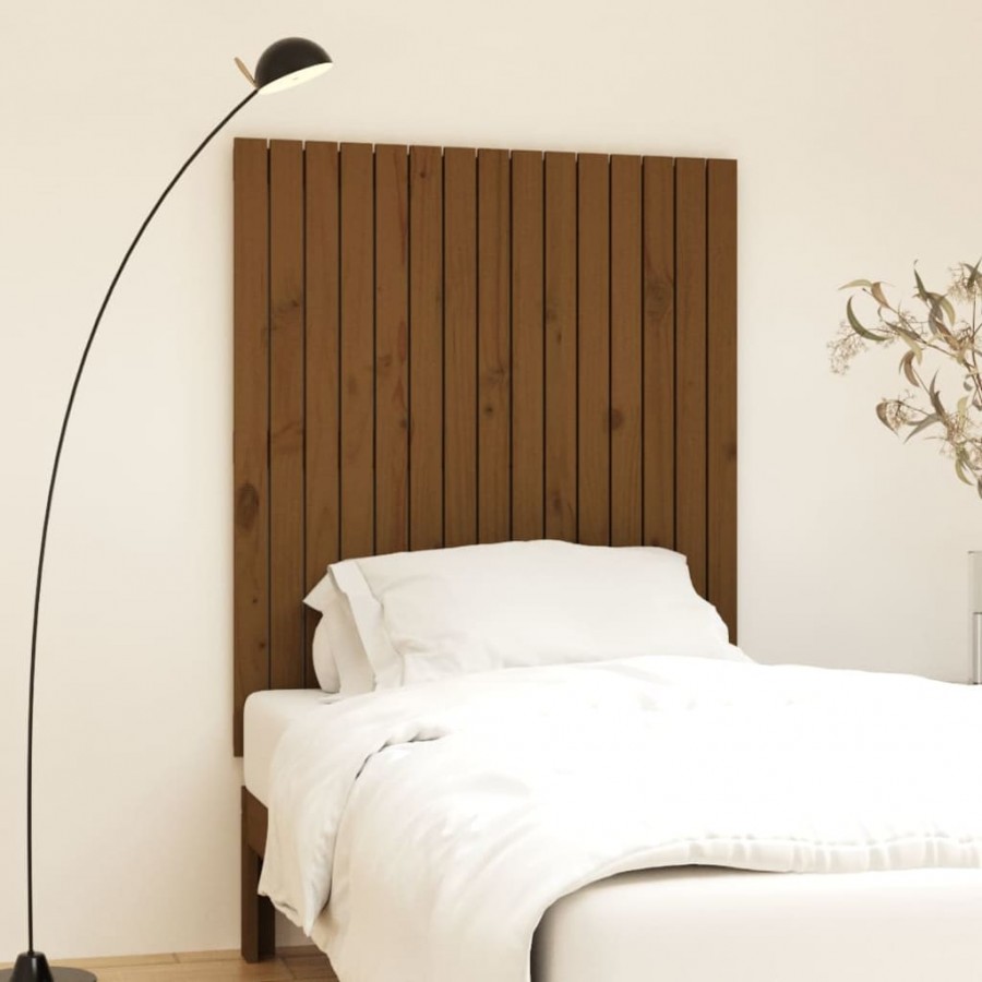 Tête de lit murale Marron miel 95,5x3x110 cm Bois massif de pin