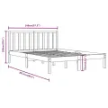 Cadre de lit Noir Bois de pin massif 140x190 cm