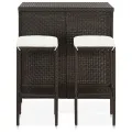 Ensemble de bar 3 pcs Résine tressée Marron