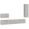 Ensemble de meubles TV 4 pcs Gris béton Bois d'ingénierie