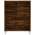 Bibliothèque chêne fumé 69,5x32,5x90 cm bois d'ingénierie
