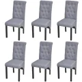 Chaises à manger lot de 6 gris clair tissu