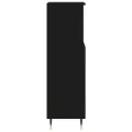 Armoire de salle de bain noir 30x30x100 cm bois d'ingénierie