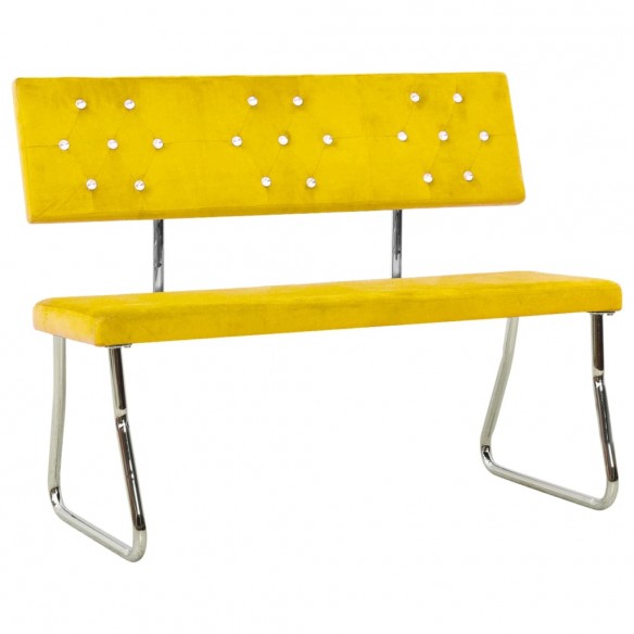 Banc 110 cm Jaune moutarde Velours