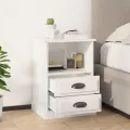 Table de chevet blanc brillant 43x36x60 cm