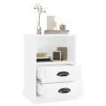 Table de chevet blanc brillant 43x36x60 cm