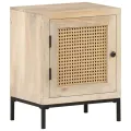Table de chevet 40x30x50 cm Bois de manguier et canne naturelle