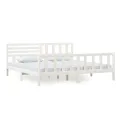 Cadre de lit Blanc Bois massif 200x200 cm