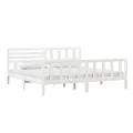 Cadre de lit Blanc Bois massif 200x200 cm