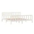 Cadre de lit Blanc Bois massif 200x200 cm