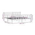 Cadre de lit Blanc Bois massif 200x200 cm