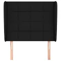 Tête de lit avec oreilles Noir 103x23x118/128 cm Tissu