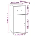 Buffet Marron miel 34x40x75 cm Bois massif de pin