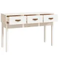 Table console Blanc 114x40x75 cm Bois massif de pin