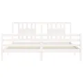 Cadre de lit avec tête de lit blanc 200x200 cm bois massif
