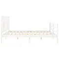 Cadre de lit avec tête de lit blanc 200x200 cm bois massif