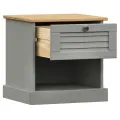 Table de chevet VIGO gris 42x35x40 cm bois de pin massif