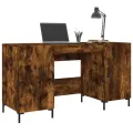 Bureau chêne fumé 140x50x75 cm bois d'ingénierie