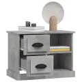 Table de chevet gris béton 60x35,5x45 cm