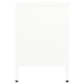 Meuble TV Blanc 105x35x52 cm Acier et verre