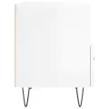 Table de chevet blanc brillant 40x35x47,5 cm bois d’ingénierie