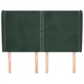 Tête de lit avec oreilles Vert foncé 147x23x118/128 cm Velours