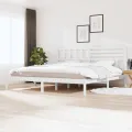 Cadre de lit Blanc Bois de pin massif 200x200 cm