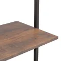 Étagère inclinée à 3 niveaux Marron foncé et noir 64x35x120,5cm