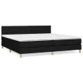 cadre de lit avec matelas Noir 200x200 cm Tissu