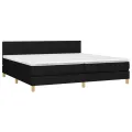 cadre de lit avec matelas Noir 200x200 cm Tissu