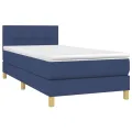 cadre de lit avec matelas et LED Bleu 80x200cm Tissu