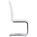 Chaises à manger cantilever lot de 4 blanc similicuir