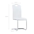 Chaises à manger cantilever lot de 4 blanc similicuir