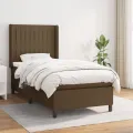 cadre de lit avec matelas Marron foncé 80x200 cm