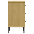 Table de chevet avec pieds en métal Marron Bois pin massif OSLO