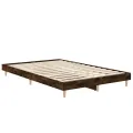 Cadre de lit chêne fumé 120x190 cm bois d'ingénierie
