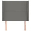 Tête de lit avec oreilles Gris foncé 83x23x118/128 cm Tissu
