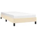 Cadre de lit Crème 90x190 cm Tissu