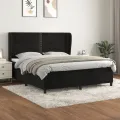 cadre de lit avec matelas Noir 180x200 cm Velours