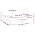 cadre de lit et matelas Bleu foncé 200x200cm Velours